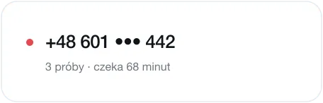 Licznik prób przy numerze gościa